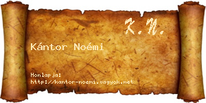 Kántor Noémi névjegykártya